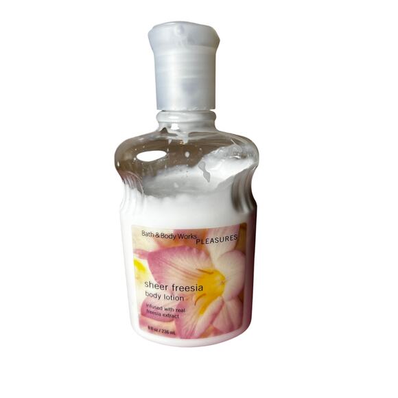 Bath & Body Works Pleasures Sheer Freesia Original Classic Body Lotion 50% full - Picture 1 of 3